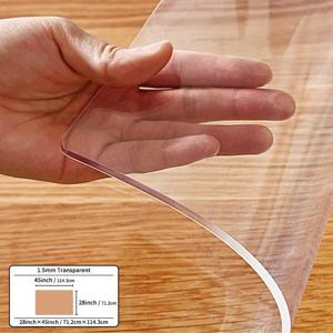 TEMU PVC 테이블보 1개 - 투명, 두께 1.5mm, 열에 강한 가정 및 호텔용 식탁 보호대