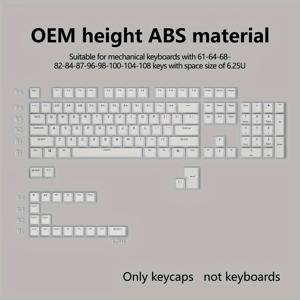 TEMU 125-키 ABS 더블샷 반투명 백라이트 키캡, OEM , 기계식 키보드용 풀 키 세트, 61/63/64/68/75/82/84/87/96/98/100/104/108-키 레이아웃과 호환, ISO Enter 및 1.75U Shift 포함 – 다양한 색상 제공