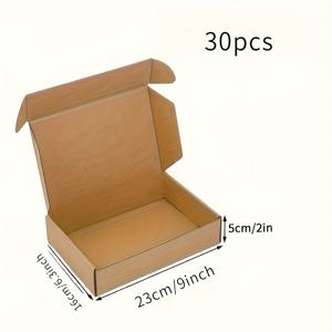 TEMU 30개 23x16x5cm/9인치x6.3인치x2인치 갈색 골판지 배송 상자 - 포장, 우편 및 사업용으로 이상적
