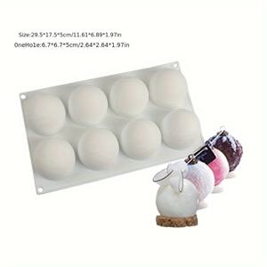 TEMU 8구 3D 볼 모양 실리콘 구 모형, , 트러플, 초콜릿, 달걀 케이크 - 식품 등급, 비 스틱 베이킹 용품, DIY 베이킹 도구를 위한 아이스 트러플 초콜릿 달걀 케이크 모형 (쿠킹 도구)