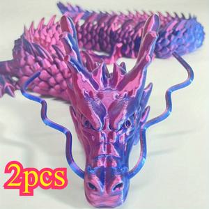 TEMU 2개 3D 날아다니는 용 조각상, 포즈 가능한 애니메이션 영감 판타지 공룡 피규어, 플라스틱 책상 장식, , 새해 & 생일 선물에 이상적, 데스크탑 장식, 차량용 장식품