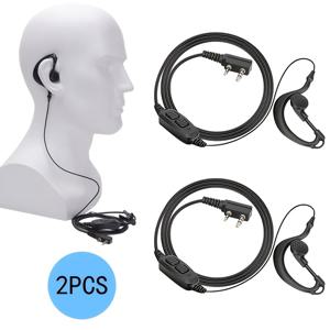 TEMU 2개 G-형 워키토키 이어피스 마이크 포함, BaoFeng 라디오 Retevis 헤드셋용 Baofeng UV-5R BF-888S Arcshell Retevis H-777 RT21 RT22 Kenwood 2웨이 라디오