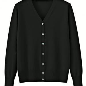 TEMU 여성용 우아한 V넥 가디건 - 긴소매 버튼 앞면 스웨터, 부드러운 데일리 시크 (가을/겨울), 오피스, 파티, 캐주얼 의상 - 여성 의류 필수템, 가디건 스웨터, 겨울 옷장, V넥 디자인, 스타일리시 탑, 패션 애호가, 데일리 가디건, 가을 가디건, 긴소매 가디건, 부드러운 가디건, 버튼 가디건