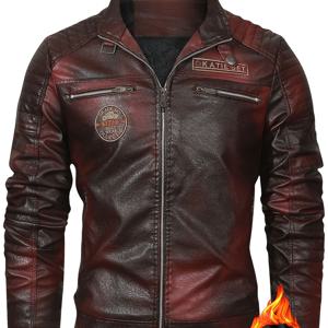 TEMU 남성 캐주얼 폭스버거 재킷 - 갈색, 스탠드 칼라, 지퍼 클로저, 긴 소매, 폴리에스터 안감, 캐주얼 착용, 캐주얼 재킷 | 스탠드 칼라 재킷 | 지퍼 재킷