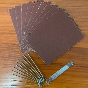 TEMU 완벽한 기타 & 우쿨렐레 유지보수 키트: 16가지 크기의 정밀 합금 프렛 파일 (0.4mm-1.6mm)과 240그릿 사포지 9장 - 프렛 매끄럽게 만들기, 너트 및 브리지 광택