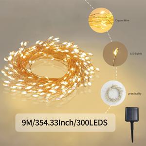 TEMU 1개 /6m/9m 태양광 폭죽 LED 스트링 조명, 축제 풍경 장식용 조명, 새해 분위기 조명, 마당·테라스·현관 웨딩 파티·가게 창문 장식 (따뜻한 빛)