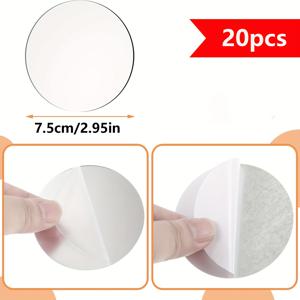 TEMU 20개 세트 7.5cm 원형 접착식 미니 거울, 공예 및 DIY 프로젝트용, 홈 월드 키친 욕실 장식에 적합