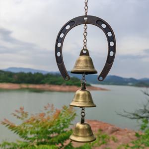 TEMU 1pc 대형 말굽 바람 주름 - 보석 철 종소리와 장식 체인, 야외 및 실내 장식용 러스트릭 정원 펜던트, 배터리 필요 없음, 발코니, 파티오, 또는 마당에 완벽한 정원 장식, 파티오 액센트, 예술적인 디자인, 내구성 있는 구조, 수공예품 모양
