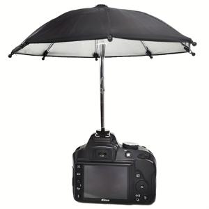 TEMU 1개 DSLR 카메라 우산 - 햇빛 및 비 보호 기능, 카메라 마운트 홀 포함, 튼튼한 PU 소재 제작 (DSLR/비디오 레코더용) - 스튜디오, 야외, 여행 촬영을 위한 전문가용 사진 장비 쉐우터, 대부분의 카메라 호환, 다기능 디자인, 쉬운 설치, 내구성 폴리우레탄