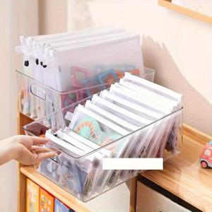 TEMU 9pcs A6/A5/A4 투명 메쉬 지퍼 포장 - 대용량 투명 문서 홀더, 사무실, 학교, 여행 및 퍼즐 보관용 - 다용도로 사용할 수 있는 지퍼 포장, 손잡이가 있는 지퍼 포장, 학교 용품, 현대 지퍼 포장, 튼튼한 지퍼 잠금