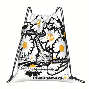 TEMU KPOP G DRAGON PEACEMINUSONE DAISY 클래식 드로우스트링 백팩 - 빠른 외출과 일상 사용에 완벽, 휴대 간편, 매치 쉬움, 사랑스러운 디자인