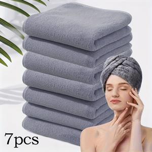 TEMU 3/7개 초흡수 코랄 플리스 타월, 초부드러운 빠른 건조 타월, 모던하고 심플한 직사각형 디자인. 가정, 체육관, 온천, 호텔에 적합한 필수 소프트 타월