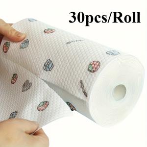 TEMU 30장/롤 다목적 주방 타월 - 세탁 가능, 재사용 가능, 기름기 없음, 끈적임 없는 기름 제거, 주방, 욕실, 침실에 이상적 - 다용도 가정용 청소 천, 주방 타월