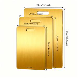 TEMU 2025 고급 스테인리스 도마 - 이중면 헤비듀티, 식품안전한 라운드 엣지 & 미끄럼방지 베이스, 201 스테인리스 대형 주방용도 보드 (가정/레스토랑 사용), 식기세척기 사용 가능, 위생적인 디자인, 쉬운 청소, 내구성과 안정성으로 육류·채소·치즈 슬라이싱에 최적화된 셰프와 홈쿡을 위한 완벽한 음식&고기 절단판