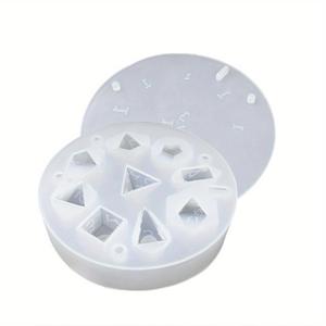 TEMU DIY 주얼리 만들기용 9구형 실리콘 주사위 몰드 - 내구성 있고 유연한 단색 실리콘, 독특한 기하학적 & 번호가 매겨진 구형 캐비티, 주사위 게임 및 액세서리 제작에 완벽함|주사위