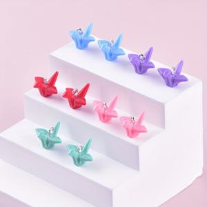 TEMU 10pcs 컬러풀한 3D 종이 크래인 레진 찬스 DIY 귀걸이 및 목걸이, 보석 만들기 용품, 귀여운 귀걸이