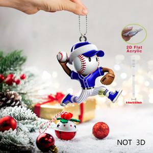 TEMU 2D 플랫, 1/6-2D 플랫 베이스볼 장식 펜던트, 아크릴 소재, 창의적인 인테리어 액세서리, 백팩, 키체인, 홈, 주방, 가방 및 키체인에 이상적인 선택, 완벽한 창의적인 선물, 2D 플랫