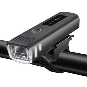 TEMU 1pc 휴대용 LED 자전거 조명 야간 라이딩 전면 조명 플래시 라이트 USB 충전 자전거 조명 액세서리 자전거 헤드라이트 4 모드, 지능형 조명 감지, 설치가 쉬움, 남성과 여성에게 적합, 도로 MTB, 배터리 없음