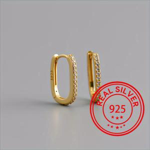 TEMU S925 스털링 실버 직사각형 풀 지르코니아 장식 귀걸이 후프 귀걸이 트렌디 힙합 스타일 후프 귀걸이 여성용 귀걸이 데이 마디 그라 선물 선물 상자 포함 2.9g/0.1oz