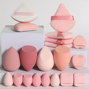 TEMU 20개 세트, 2개의 에어 쿠션 퍼프 & 4개의 루스 파우더 브러시 & 4개의 메이크업 스펀지 & 6개의 미니 메이크업 스펀지 & 4개의 미니 에어 쿠션 퍼프, 라텍스 프리 웨트 앤 드라이 파운데이션 - 모든 연한 베이지 타입에 적합. 초소프트 벨벳 소재로 제작된 컨투어링, 아이, 코너용 = 리퀴드 파운데이션, 파우더, 컨실러에 적합
