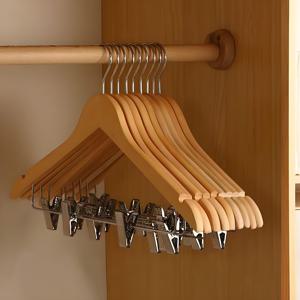 TEMU 10개입 클립형 솔리드 우드 옷걸이 - 셔츠, 드레스, 코트 & 바지용 광택 나무 옷걸이 - 내구성 있는 홈 & 옷장 정리용 핸들러, 소나무 목재 옷걸이|바지걸이