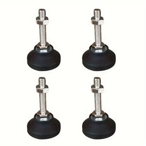 TEMU 4개 팩 M8 나사 조절 발 받침대 - 강화 나일론 베이스 - 50mm 직경, 조절 발, 가구 다리 레벨러 - 84mm|발받침대