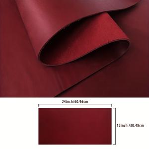TEMU 1pc 진정한 가죽 풀 그레인 소고기 가죽 롤, 두꺼운 1.8-2.1mm, 버건디 레드, 책, 가방, 지갑, 펜, 신발, 액세서리용 고품질 공예 재료 - 우아하고 내구성이 뛰어난, 가죽 공예 용품