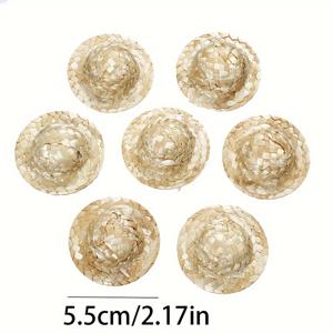 TEMU 4.5/5.5/6cm 크기의 5개의 미니 니트 스트로햇, DIY 공예 장식 액세서리, 애완동물 및 파티 장식에 적합합니다.