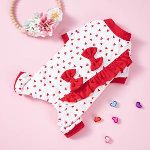 TEMU 사랑하는 마음을 담은 새로운 가을과 겨울 강아지 옷, 하트 리본, 넥타이 장식. 부드럽고 높은 품질의 재질로 귀여우며 따뜻하며, 실내와 실외 모두 사용할 수 있습니다.