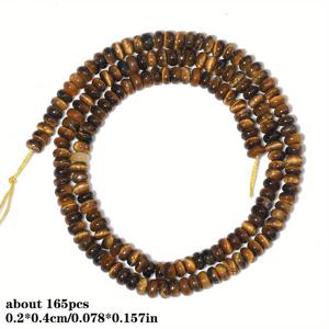 TEMU 2D 플랫, 4x2mm 천연 타이거 아이 & 픽처 재스퍼 아바쿠스 스페이서 비즈 - DIY 주얼리 만들기용 어시 브라운, 녹청색 줄무늬 & 화이트 마블링 플랫 디스크 비즈, 팔찌, 목걸이용 - 독특한 핸드메이드 공예 용품, 타이거 아이 비즈, 목걸이 구성품, 광택 처리된 비즈 표면|비즈목걸이