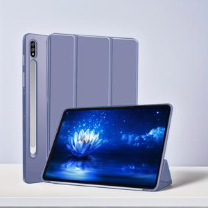 TEMU Zair 자석 플립 스마트 커버 삼성 갤럭시 탭 S10 FE/S9 FE 10.9인치용, S7/S8/S9 11인치 - 삼단 스탠드 스타일, 합성 가죽 소프트 케이스, 접이식 디자인, 블랙, 화이트, 핑크, 그린, 블루, 퍼플, 레드, 블루, 퍼플, 레드, 블랙, 화이트, 핑크, 그린