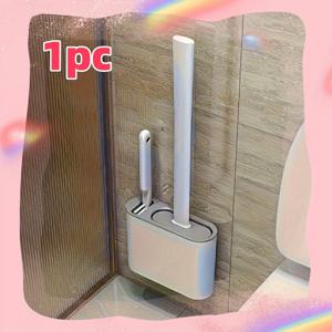 TEMU 1pc 벽걸이 화장실 브러시, 실리콘 브러시 헤드 욕실 청소 도구, 두 개의 브러시와 브래킷이 장착되어 있습니다. 1-7pcs 화장실 브러시는 전기를 필요로하지 않으며, 거실, 욕실, 화장실, 주방을 청소하기에 적합합니다.