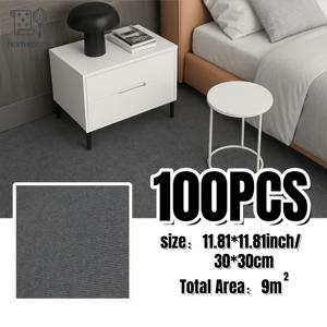 TEMU 50/100개 DIY 접착식 타일 카펫-11.81인치*11.81인치-가정 및 상업용 카펫-애완 고양이 스크래치 패드로 사용 가능-바닥 타일용 PVC 미끄럼 방지 패드-물에 젖어도 빠르게 건조-쉬운 적용-침실 러그-거실 러그|DIY|패드