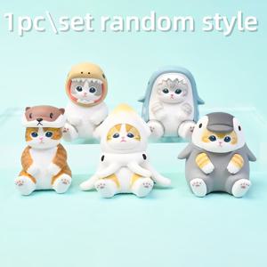 TEMU 1개 HOT COS 문어, 여우, 펭귄, 상어, 공룡 PVC 장식품 - 클래식 만화 스타일 플라스틱 피규어, 방 및 차량 장식용, 데이, 개학, 생일 선물, 전기 필요 없음, 공룡 방 장식, 재미있는 디자인, 내구성 있는 장식, 크리스마스, 할로윈 장식, 가을 홈 데코 수집 피규어