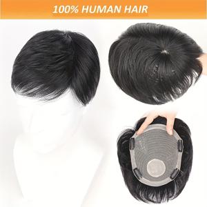 TEMU 남성용 100% 인간 머리카락 숏 - 자연스러운 룩 & 쉬운 적용, 모든 인종에 적합한 가벼운 직모, 휴가 및 일상 사용 가능, 대머리 커버리지, 리얼리스틱 헤어피스, 내구성 있는 구조, 무봉제 블렌딩, 통기성 베이스, 전문 스타일링