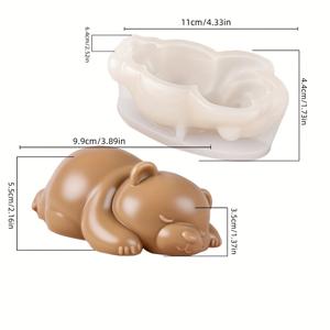 TEMU 1pc 귀여운 곰 디자인 실리콘 모양 푸딩, 및 초콜릿을 위한 - DIY 아이스 큐브 및 케이크, 케이크 모양 | 재미있는 디자인 | 내구성 있는 실리콘