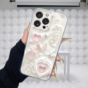 TEMU 귀여운 하트 디자인 고품질 내구성 TPU 투명 휴대폰 케이스 - 아이폰 6/7Plus/8Plus/X/XR/11/11Pro/12Mini/12Pro Max/13/13Pro/14Pro/14Plus/14Pro Max/15/15Pro/16/16Pro용