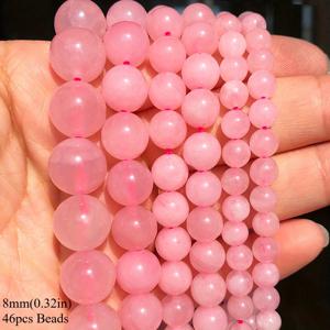 TEMU 4-12mm 천연 로즈 쿼츠 비즈 - 파스텔 핑크빛 베이지, 매끄러운 광택 마감, 보석 만들기용 루스 스페이서 비즈, 팔찌, 목걸이, 귀걸이용 - 여성용 우아한 비즈, DIY 공예, 생일/기념일 선물 - 천연석 비즈, 주얼리 제작용 비즈, 팔찌 구성품, 광택 마감, 고품질 돌, 공예 재료, 공예 애호가를 위한