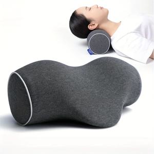 TEMU 1개 메모리폼 경추 베개 - 탈부착 세탁 가능 커버, 옆/등/배 자는 사람을 위한 자세 지원, 목 & 상부 등 베개, 세탁기 사용 가능, 집이나 여행에 이상적인 인체공학적 디자인|베개커버|허리보호대|목베개
