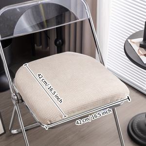 TEMU 1개 두꺼운 탈착식 의자 쿠션, 플러시 패브릭 시트 패드, 단색 미끄럼 방지 끈 포함, 세탁 가능, 홈 데코, 식탁 의자, 컴퓨터 의자, 차량 시트, 사무실 의자 등에 적합, 자동차 시트 패드,묶은 의자 커버,탈착 가능한 쿠션,Chenille Fabric,세탁 가능한 소재,의자 커버,,사무직 근로자,차량 소유자