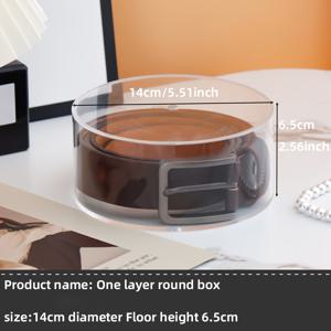 TEMU 1개 쌓을 수 있는 투명 아크릴 벨트 정리함 - 방진 시계 및 넥타이 보관 케이스, 옷장, 쥬얼리 및 액세서리용 다층 실린더 디스플레이 박스