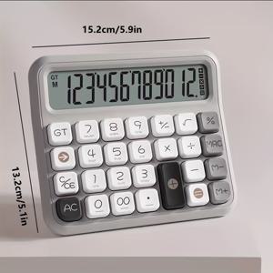 TEMU 컴퓨터 컬러 레트로 12자리 계산기 사무용 유연한 키보드 재무 회계 컴퓨터 상업 데스크탑 대형 스크린 기계식 키 오피스 사용
