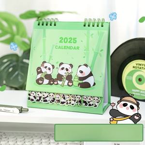 TEMU 2025 귀여운 판다 & 곰 만화 데스크 캘린더 - 동물 일러스트가 있는 컬러풀한 월간 플래너, 쉽게 볼 수 있는 스탠드업 디자인, 학생 선물로 이상적, 데스크탑 캘린더|만화 동물 캘린더|생동감 있는 일러스트, 귀여운 데스크 캘린더|2025년달력