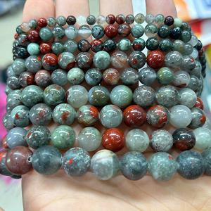 TEMU 아프리카 블러드 스톤 DIY 헤마타이트 팔찌 액세서리 천연 돌 라운드 비즈 주얼리 만들기 15인치 스트랜드 4/6/8/10/12mm
