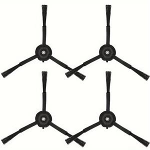 TEMU Roborock 진공청소기 시리즈용 4개 블랙 브리슬 사이드 브러시 - Q7, Q7Max, Q Revo, S7MaxV, S8, S7, S6, S5, S4 & E 모델 호환 - 바닥 청소 성능 향상, 헤어 브러시