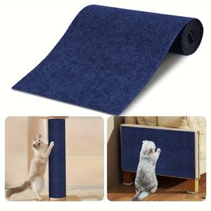 TEMU 1pc WhiskerWonders 폴리에스터 고양이 스크래칭 매트 - 벽 및 가구용 자체 접착식 내구성 펠트 스크래치 패드, 모든 고양이용 다중 크기 팩
