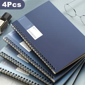 TEMU 4개입 A5 스파이럴 노트북, 매트 칼리지 스타일, 랜덤 컬러 1/2/4개입, 내부 페이지 두께 70g, 사무실 및 공부용으로 적합, 개학 시즌을 위한 완벽한 선물