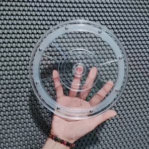 TEMU 1개 360° 회전 투명 플라스틱 턴테이블 - 미끄럼 방지 무소음 베어링 디자인, DIY 공예 도구 & 모던 홈 데코, 거실용 커피 테이블 디스플레이 랙, 상업용, 턴테이블 디스플레이, 장식 센터피스, 디자인, 매끄러운 마감