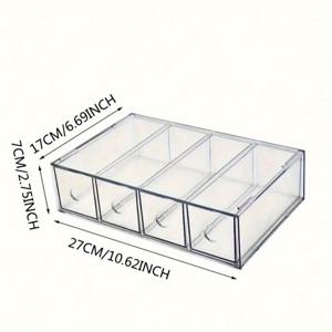 TEMU 1개 4단 서랍형 스택 가능 데스크 정리함 - 부드러운 & 방진 디자인, 투명 아크릴 보관함 (메이크업, 펜, 마커, 사무용품) - 내구성 강한 홈/사무실/기숙사용, 책상 정리함, 선물용, 고품질 제작, 견고한 서랍, 작업 공간 정리