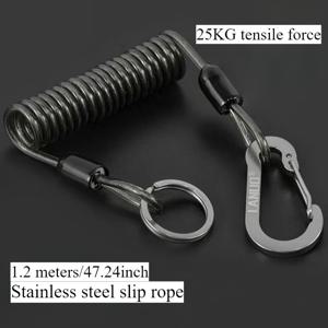 TEMU 1개 경량 내구성 PE 낚싯대 안전 키트 - 리트랙터블 릴 버클 및 걸이 로프 포함, TPU 소재, 보관용|컴팩트 수납|안전 잠금 기능, 블랙